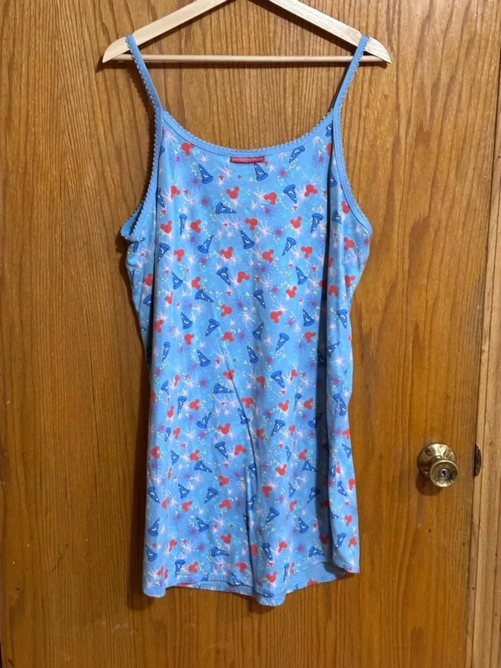 Disney Light Blue Printed Tank nightie  sz xl with Red Mickeys - Picture 8 of 9